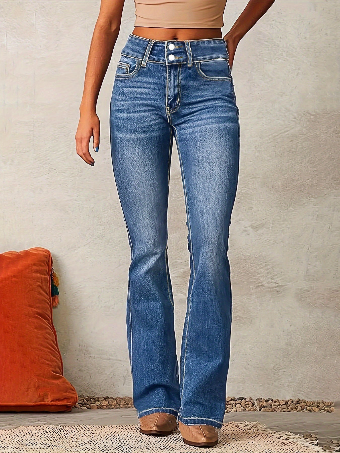 Damskie Jeansy High-Waist Skinny